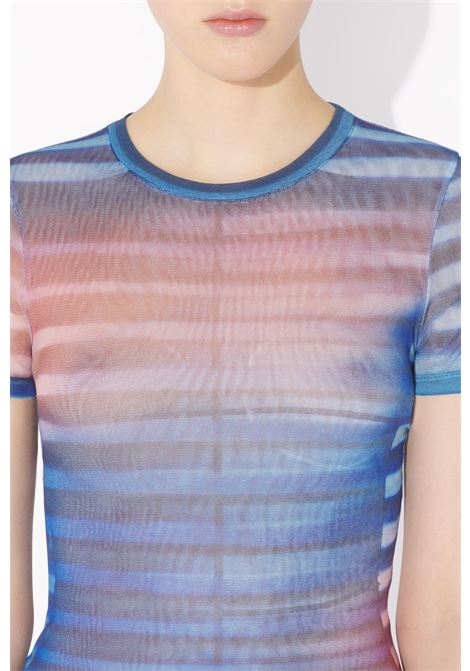 t-shirt water baby donna azzurra, blu e pesca JEAN PAUL GAULTIER | 25/03-W-TO318-M005P565034